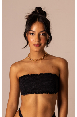 CROPPED LASTEX OASIS BLACK